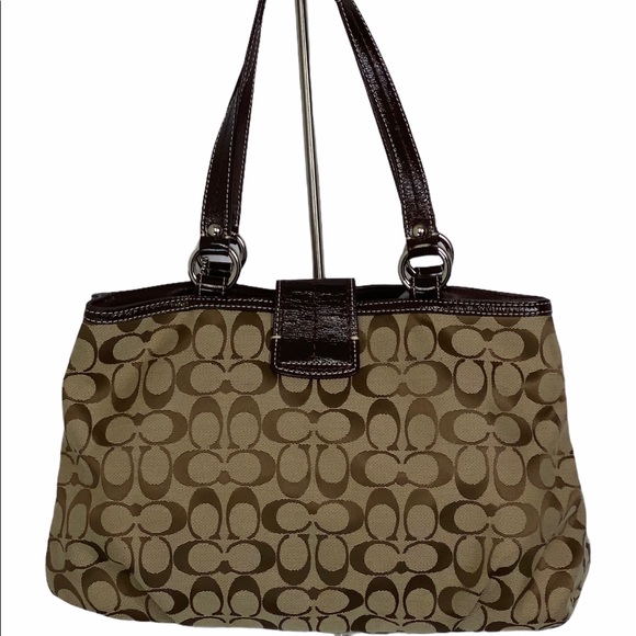 COACH Brown Fabric Tote Medium - Picture 4 of 13